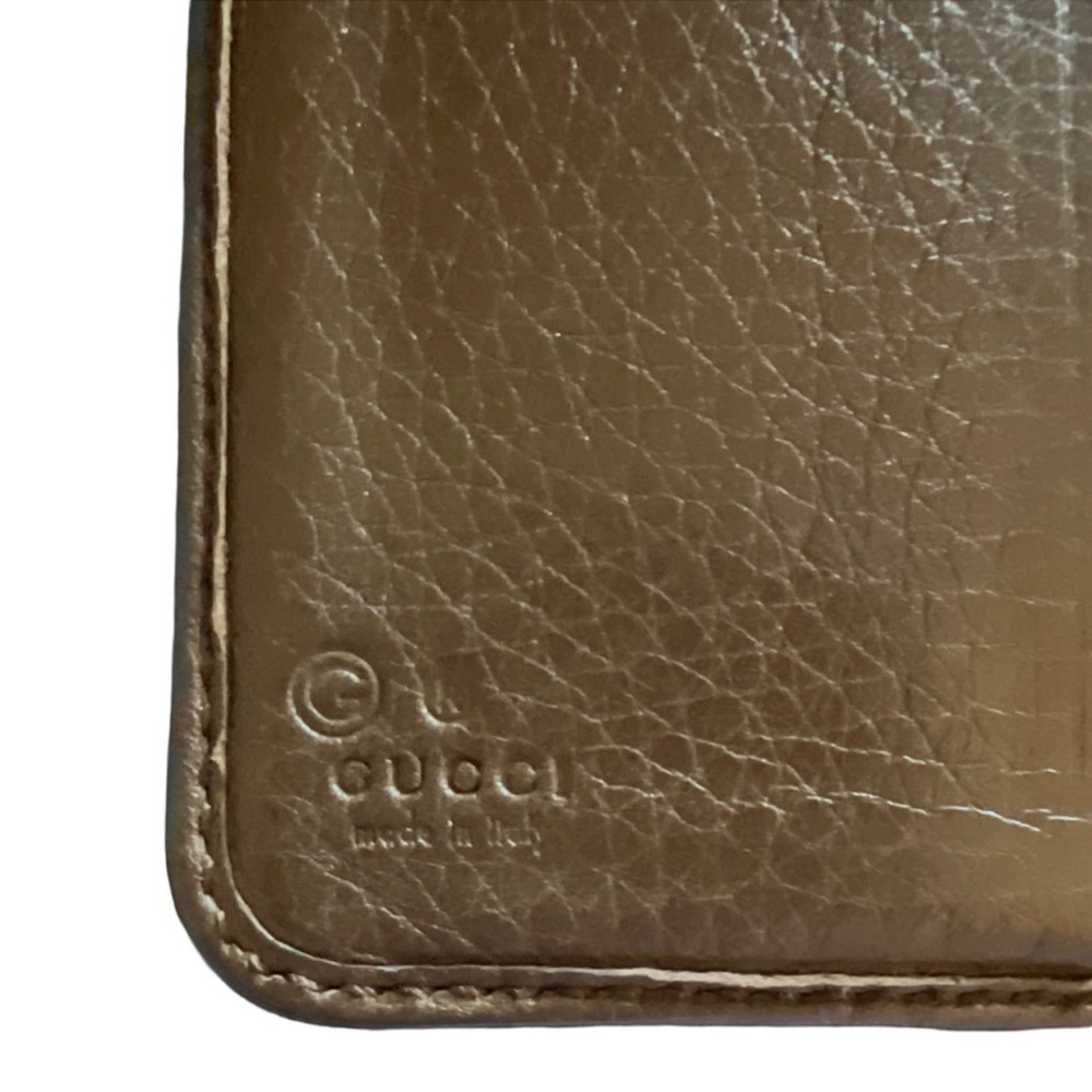 GUCCI Vintage Tan Leather Zip Around Wallet - Picture 7 of 16